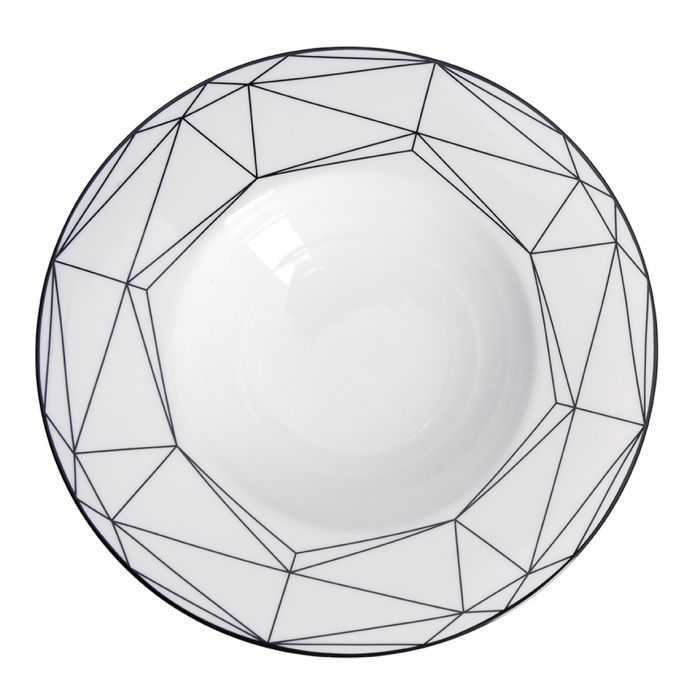 Gem Cut Onyx Soup Bowl