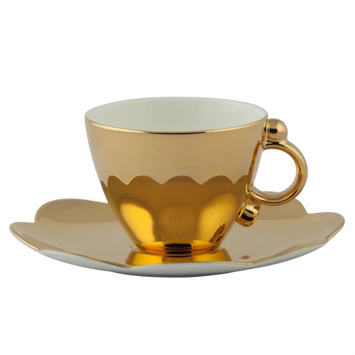 Geometrica Gold Tea Cup & Saucer