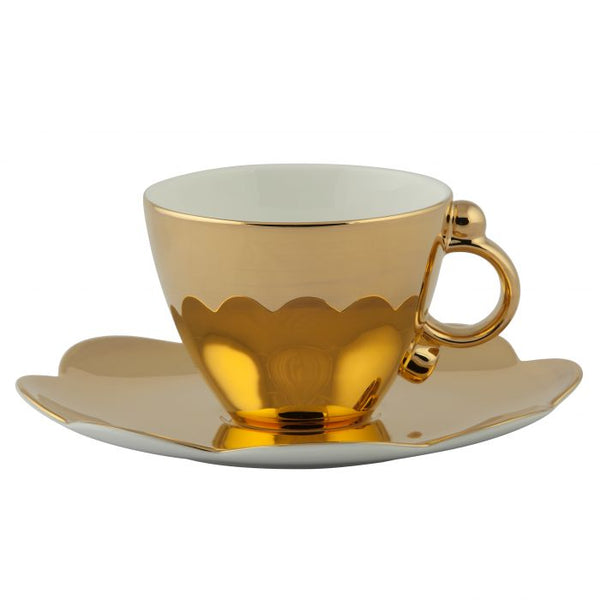 Geometrica Gold Tea Cup & Saucer