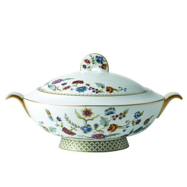 Gione Covered Vegetable Bowl / Soup Tureen (Large)&#44; Gold