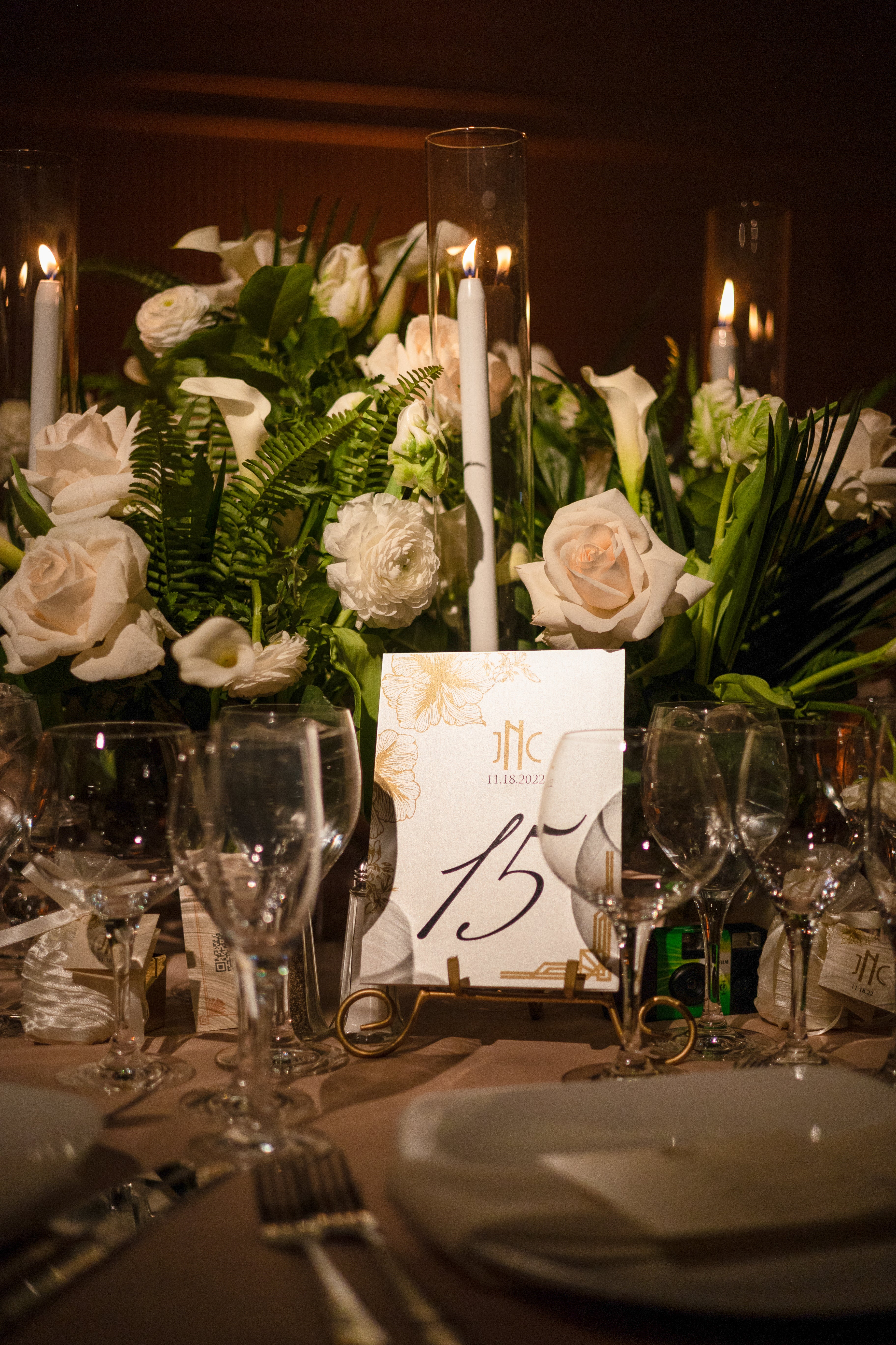 Golden Floral Custom Table Numbers