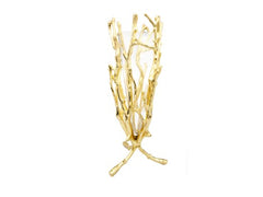 Gold Floral Vase with Removable Glass Insert