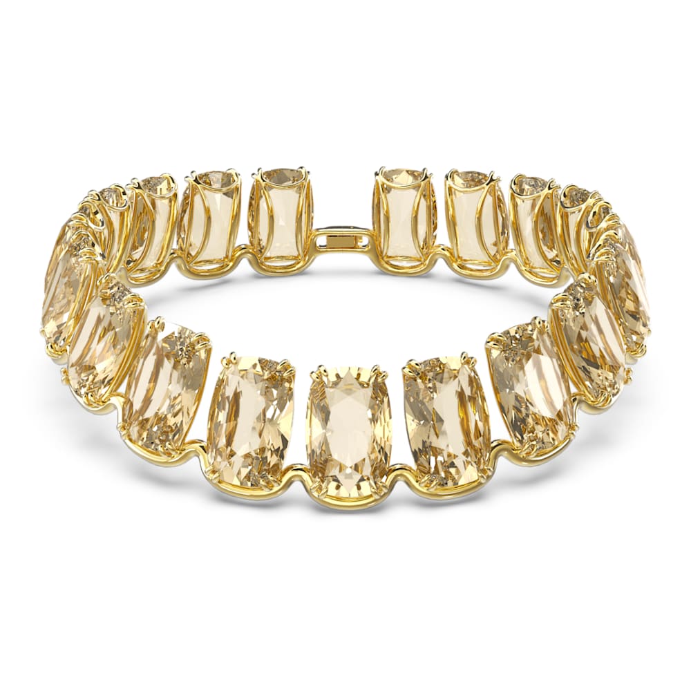 Harmonia Choker, Oversized Floating Crystals, Yellow, Gold-tone Plated