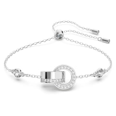 Hollow Bracelet, White, Rhodium Plated