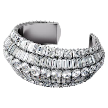 Swarovski Hyperbola Cuff - Large - White - Rhodium Plated - Dalmazio Design