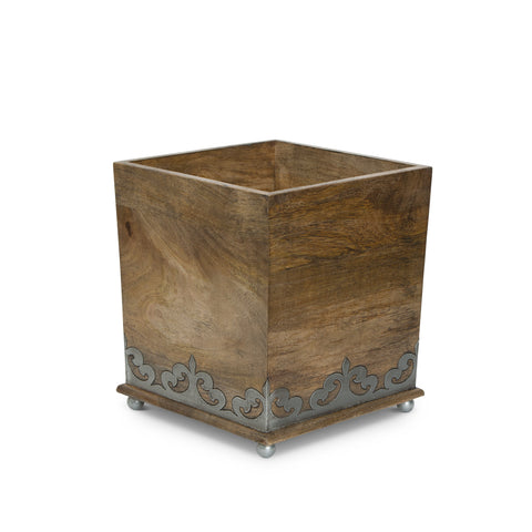 GG Collection Wood And Metal Wastebasket - 20% OFF