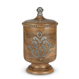 GG Collection Wood And Metal Medium Canister - 20% OFF