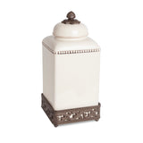 GG Collection 15"H Ceramic Acanthus Canister - 20% OFF