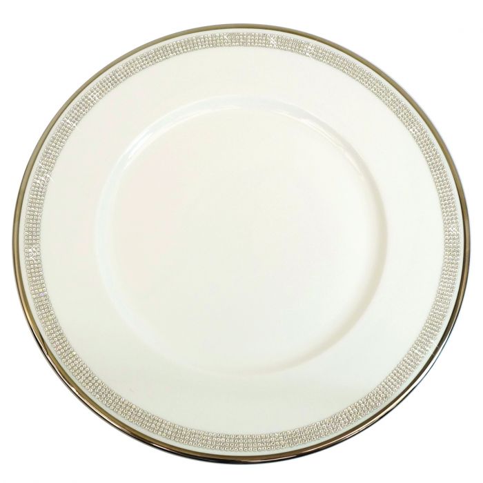 Knightsbridge Crystal Charger Plate&#44; Platinum