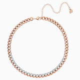 Swarovski Lane Necklace; White; Rose-Gold Tone Plated Dalmazio Design