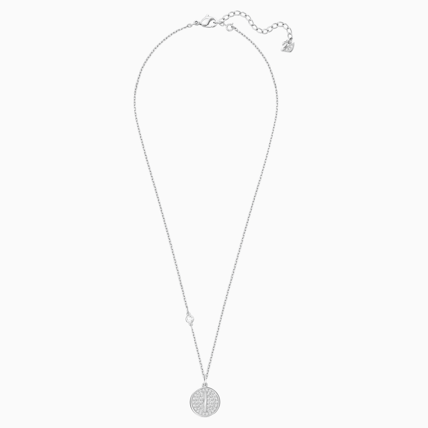 Letter I Pendant&#44; White&#44; Rhodium Plating - LAST IN STOCK