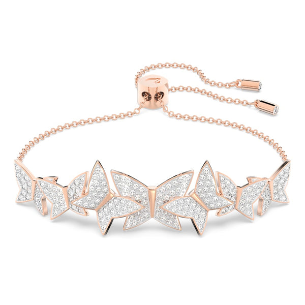 Lilia bracelet, Butterfly, White, Rose gold-tone plated LAST IN STOCK