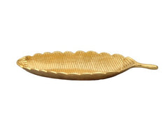 Gold Leaf Shaped Platter with Vein Design