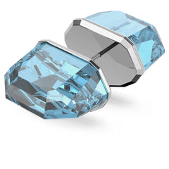 Lucent Stud Earring, Single, Blue, Rhodium Plated