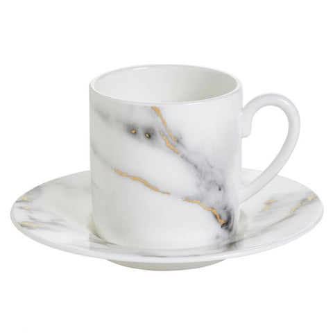 Marble Venice Fog Espresso Cup &amp; Saucer