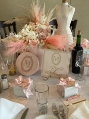 Custom Blush Table Number