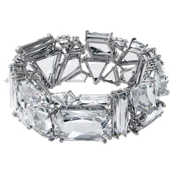Swarovski Mesmera Bracelet - Oversized Crystals - White - Rhodium Plated - Dalmazio Design
