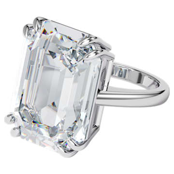 Swarovski Mesmera Cocktail Ring - White - Rhodium Plated - Dalmazio Design