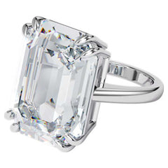 Swarovski Mesmera Cocktail Ring - White - Rhodium Plated - Dalmazio Design