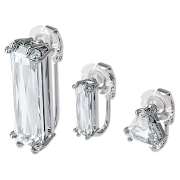Swarovski Mesmera Clip Earring - Single - Set - Baguette Cut Crystal - White - Rhodium Plated - Dalmazio Design