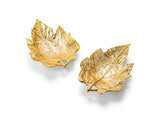 Set of 2 Gold Metal Leaves