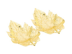 Set of 2 Gold Metal Leaves