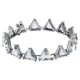 Swarovski Millenia Bracelet, Spike Triangle Cut Crystals, White, Rhodium Plated - 25% OFF