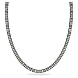 Millenia Necklace, Square Cut Crystals, Long, Gray, Rhodium Plated