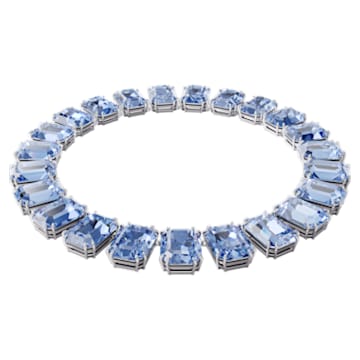 Swarovski Millenia Necklace - Octagon Cut Crystals - Blue - Rhodium Plated - Dalmazio Design