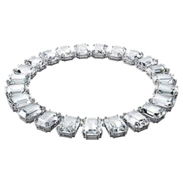 Swarovski Millenia Necklace - Octagon Cut Crystals - White - Rhodium Plated - Dalmazio Design