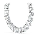 Millenia Necklace, Octagon Cut Crystals, White, Rhodium Plated