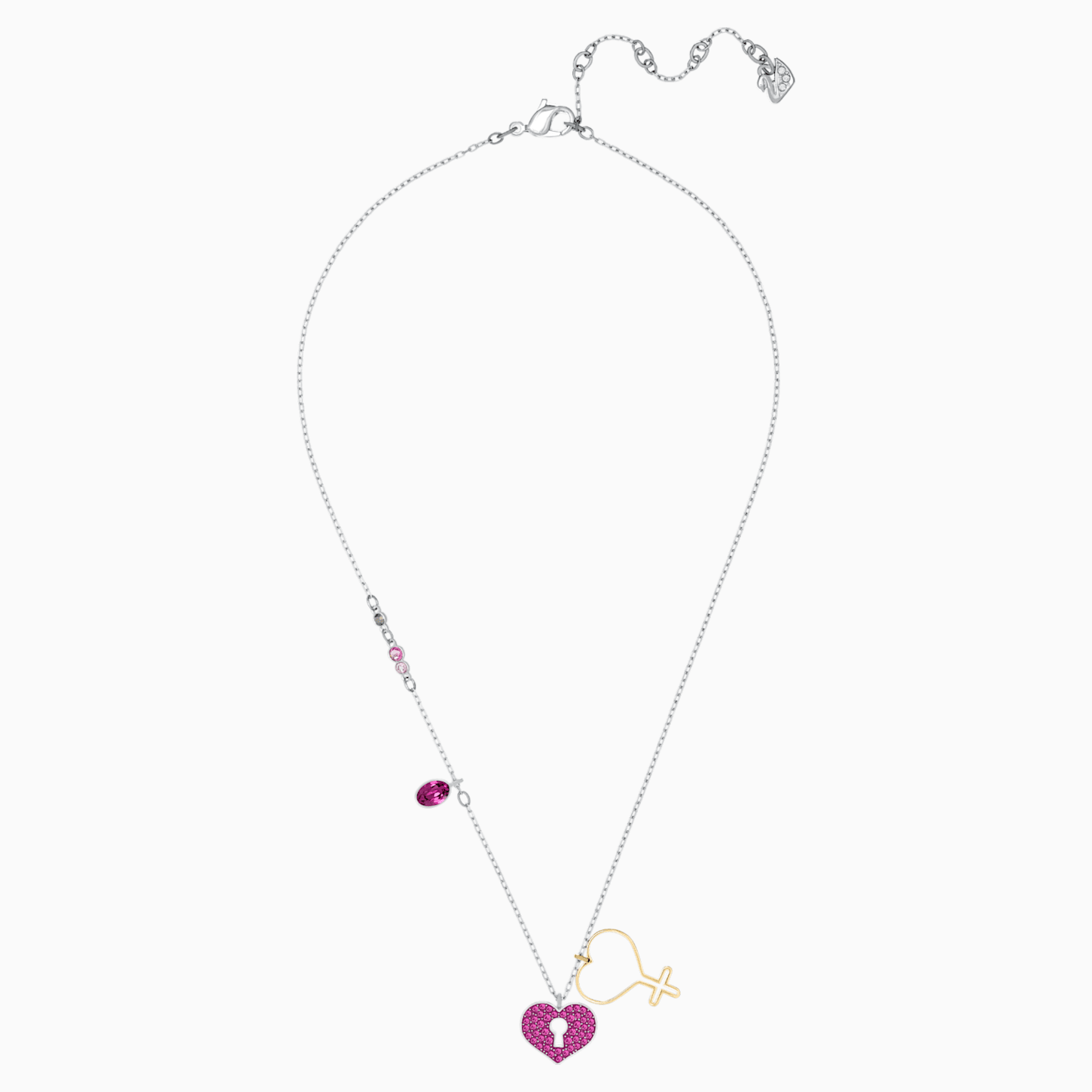 Mine Heart Necklace&#44; Multi-Colored&#44; Mixed Metal Finish - LAST IN STOCK