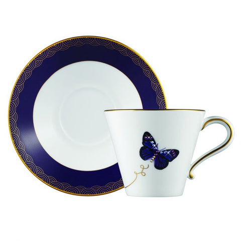 My Butterfly Tea Cup Saucer Gold-Purple