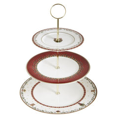 Nutcracker 3-Tier Cake Stand Gold Rim