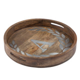 GG Collection Wood/Metal 20" Round Tray "A" - 20% OFF