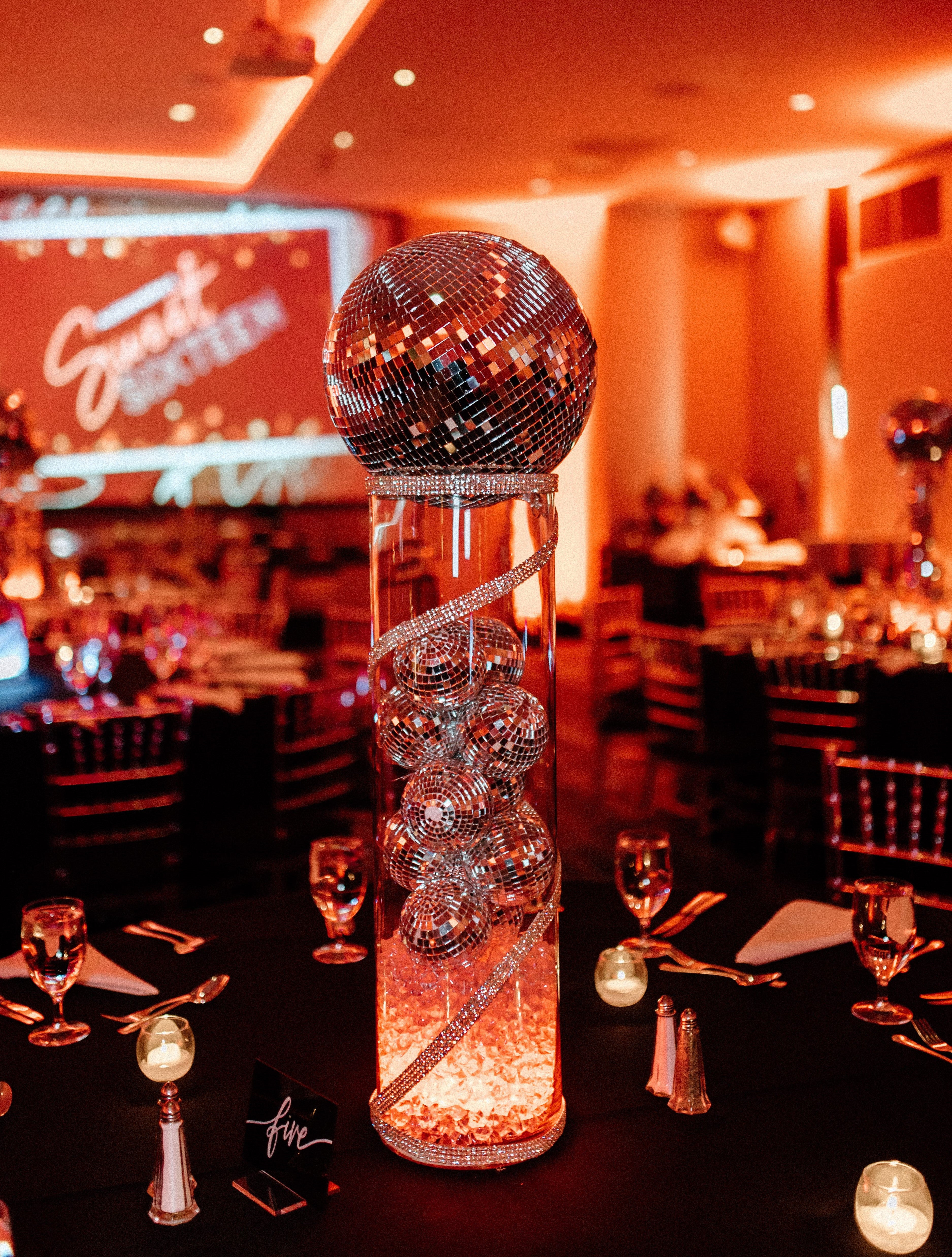 Shining Disco Centerpieces Rental