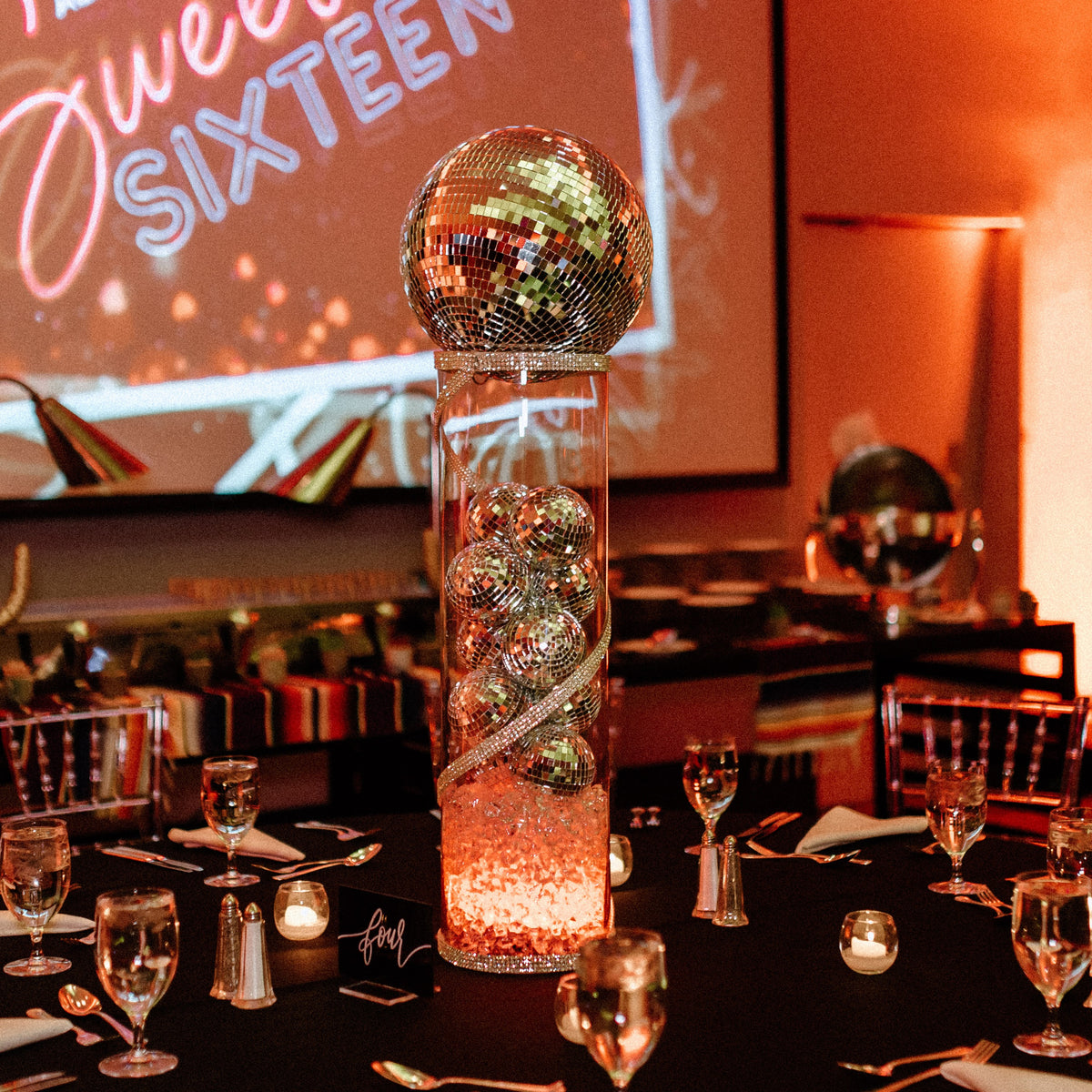 Shining Disco Centerpieces Rental