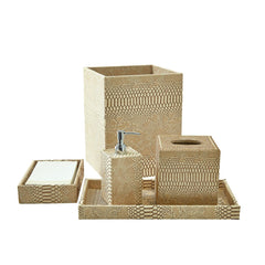 Bath Set (5pc Set), Bone, With Crystal