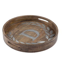 GG Collection Wood/Metal 20" Round Tray "D" - 20% OFF