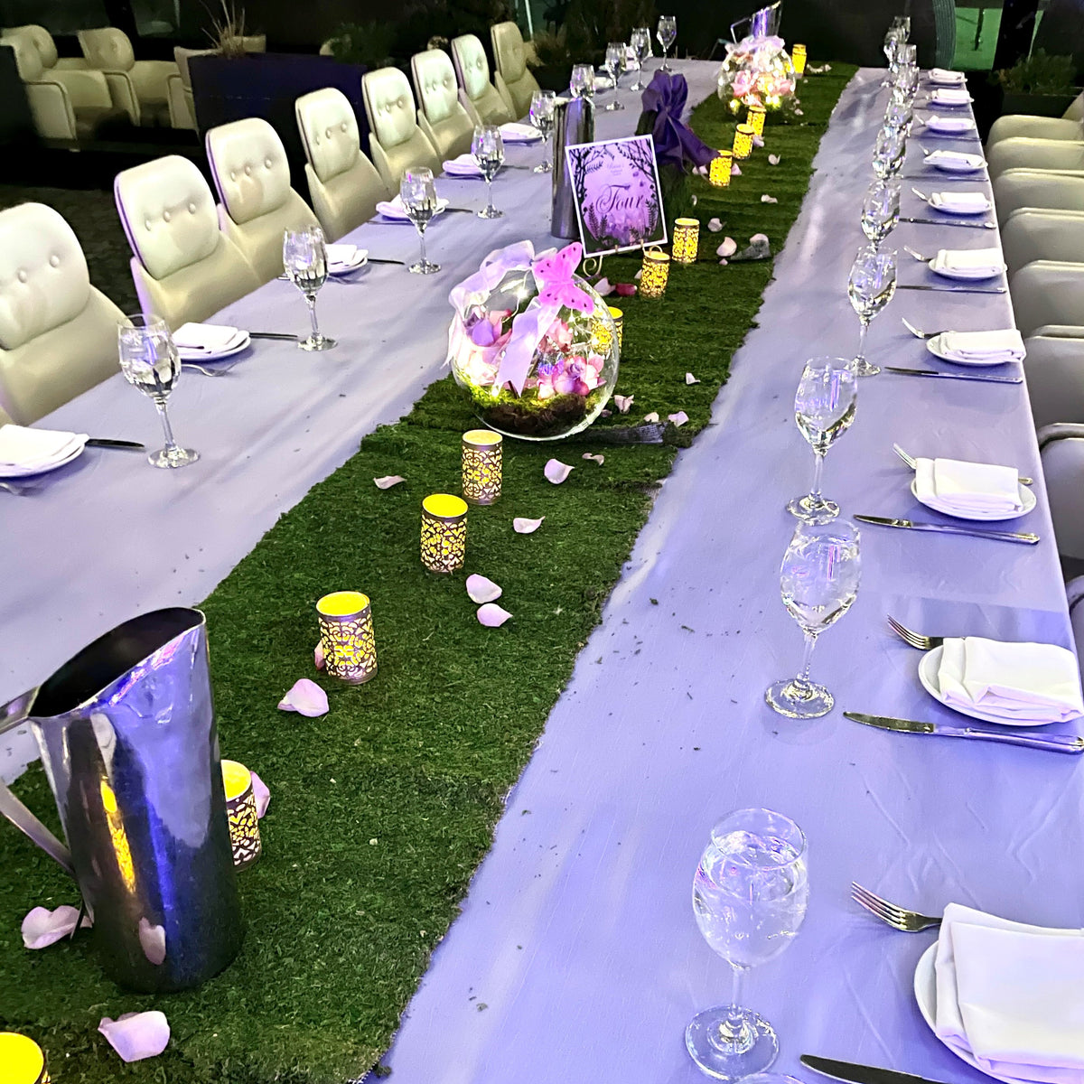 Enchanted Garden Moss Table Runners Rental