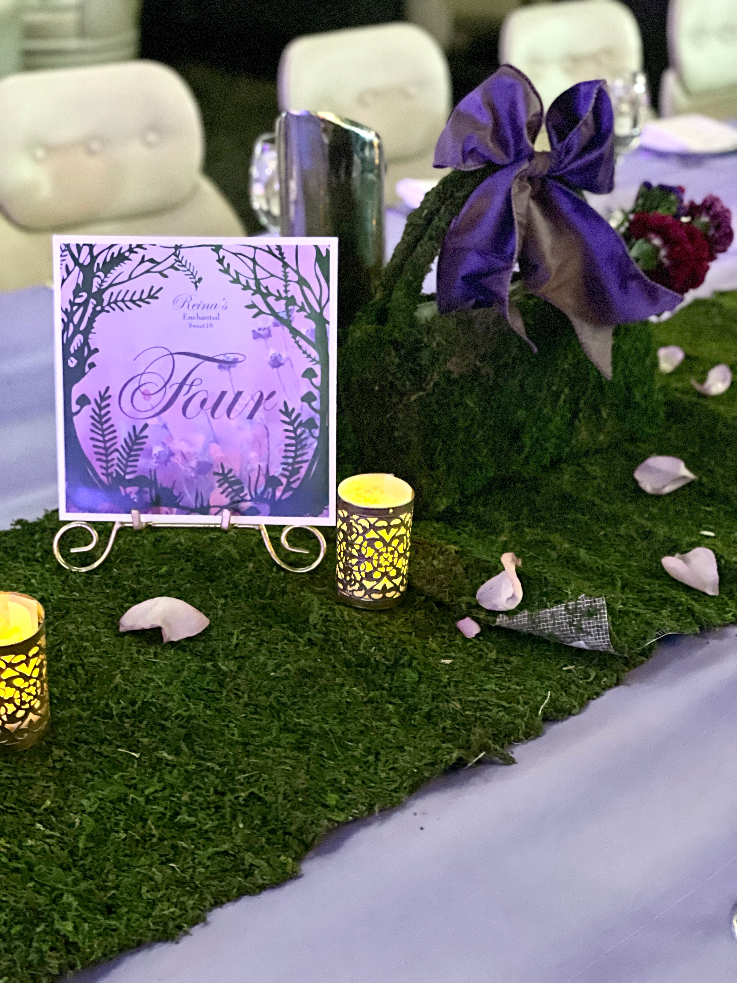 Enchanted Garden Moss Table Runners Rental