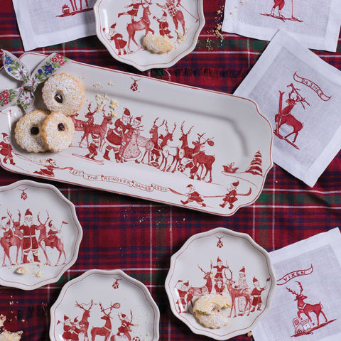Country Estate Reindeer Games Ruby Hostess Tray