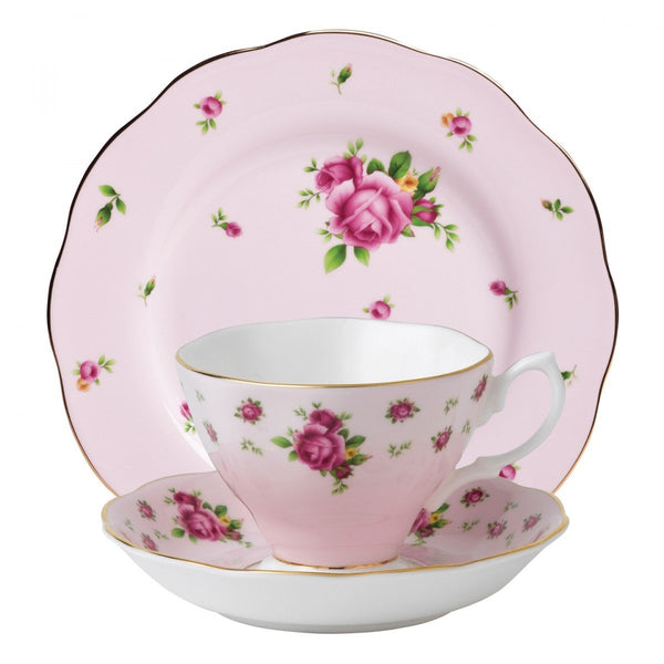 Royal Albert New Country Roses Pink Vintage 3-Piece Tea Set - 25% OFF