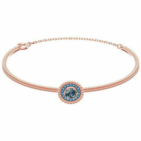 Crystal Oxygen Bangle Aqua/ Rose Gold - LAST IN STOCK