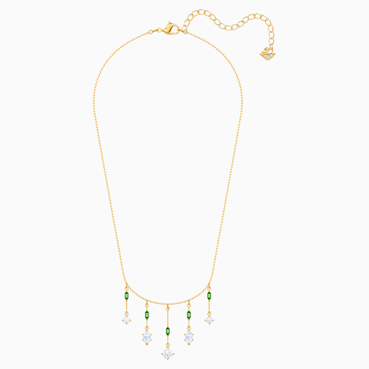 Oz White Green Crystal Gold Plated Necklace - LAST IN STOCK
