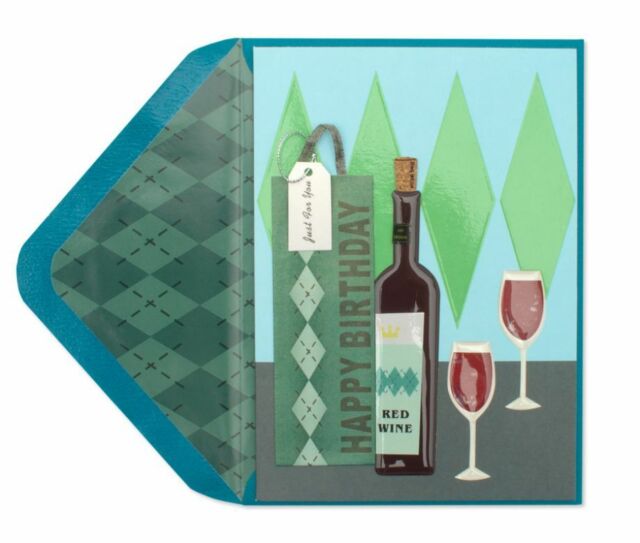 Wine Bottle & Bag Birthday Card