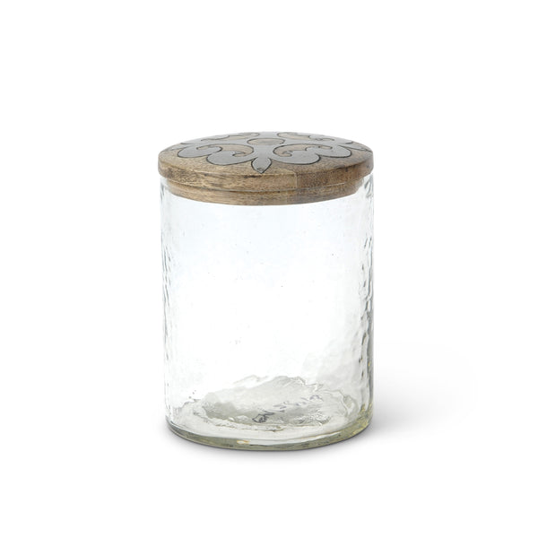 GG Collection 4.6"H Glass Jar Wood/Metal Lid - 20% OFF