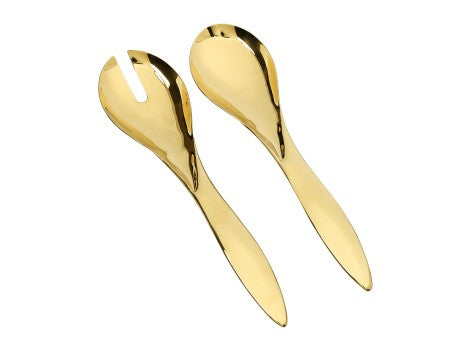 Set of 2 Shiny Gold Salad Servers