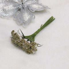 Dalmazio Design Floral Accent Glittered Rose Set of 12