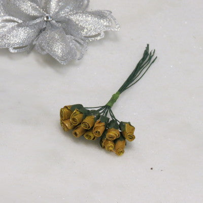 Dalmazio Design Floral Accent Gold Rose Set of 12